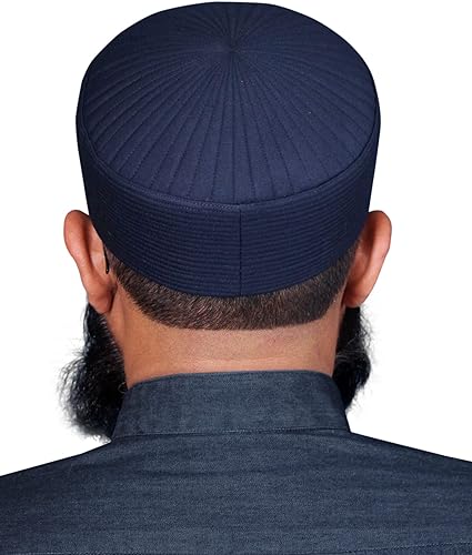 Bin Fiaz Badar Rigid Structured Kufi Hat | Traditional Turkish Style Muslim Prayer Cap for Men