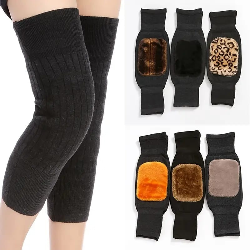 1 Pair Knee Warmer | Winter Warm Thermal Knee Warmers | Knee Protector - Without Belt (Random Color)