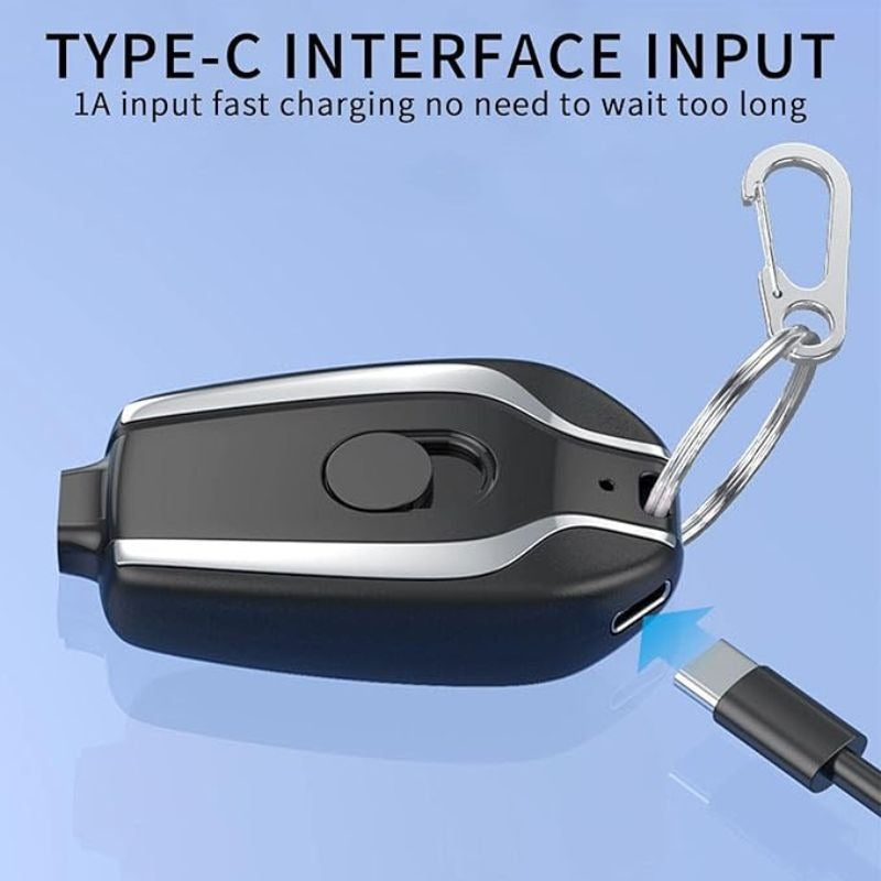 1500Mah Portable Keychain Power Bank With Telescopic Plug Design And One Button Shrink Feature For iPhone - Without Cable | (Random Colour)