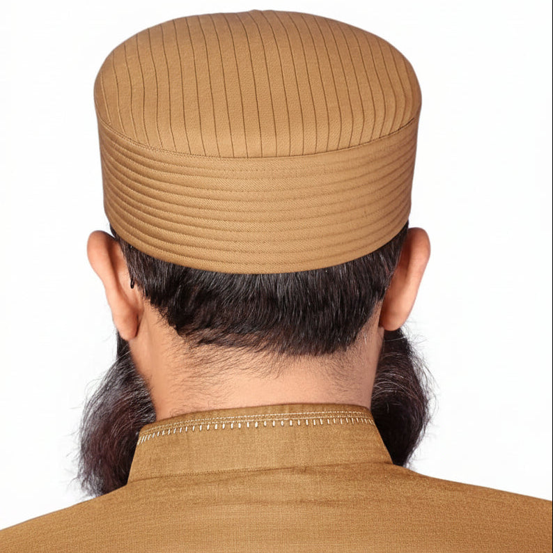 Bin Fiaz Ghalib Premium Structured Kufi Hat | Sovereign Muslim Men’s Prayer Cap