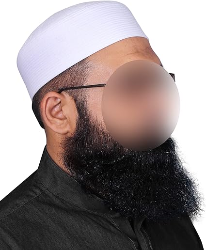 Bin Fiaz Badar Rigid Structured Kufi Hat | Traditional Turkish Style Muslim Prayer Cap for Men