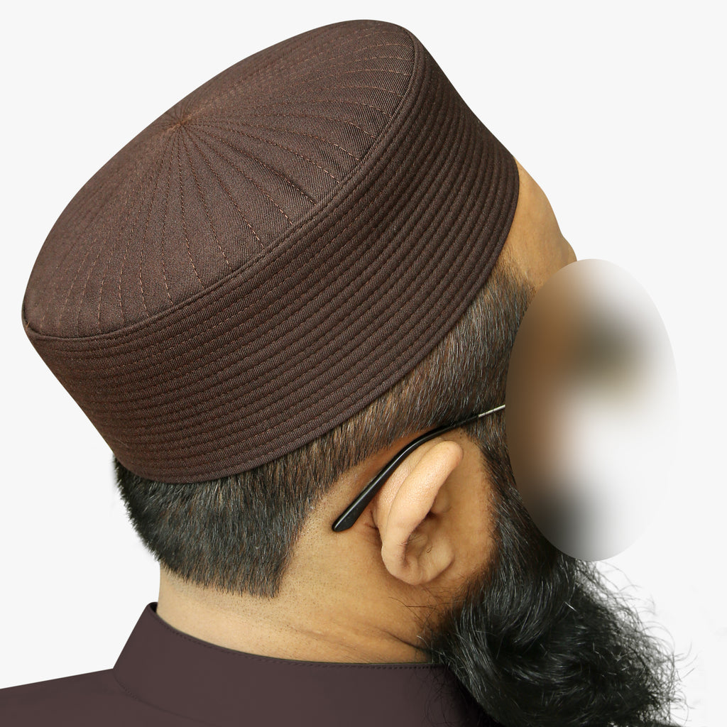 Bin Fiaz Badar Rigid Structured Kufi Hat | Traditional Turkish Style Muslim Prayer Cap for Men