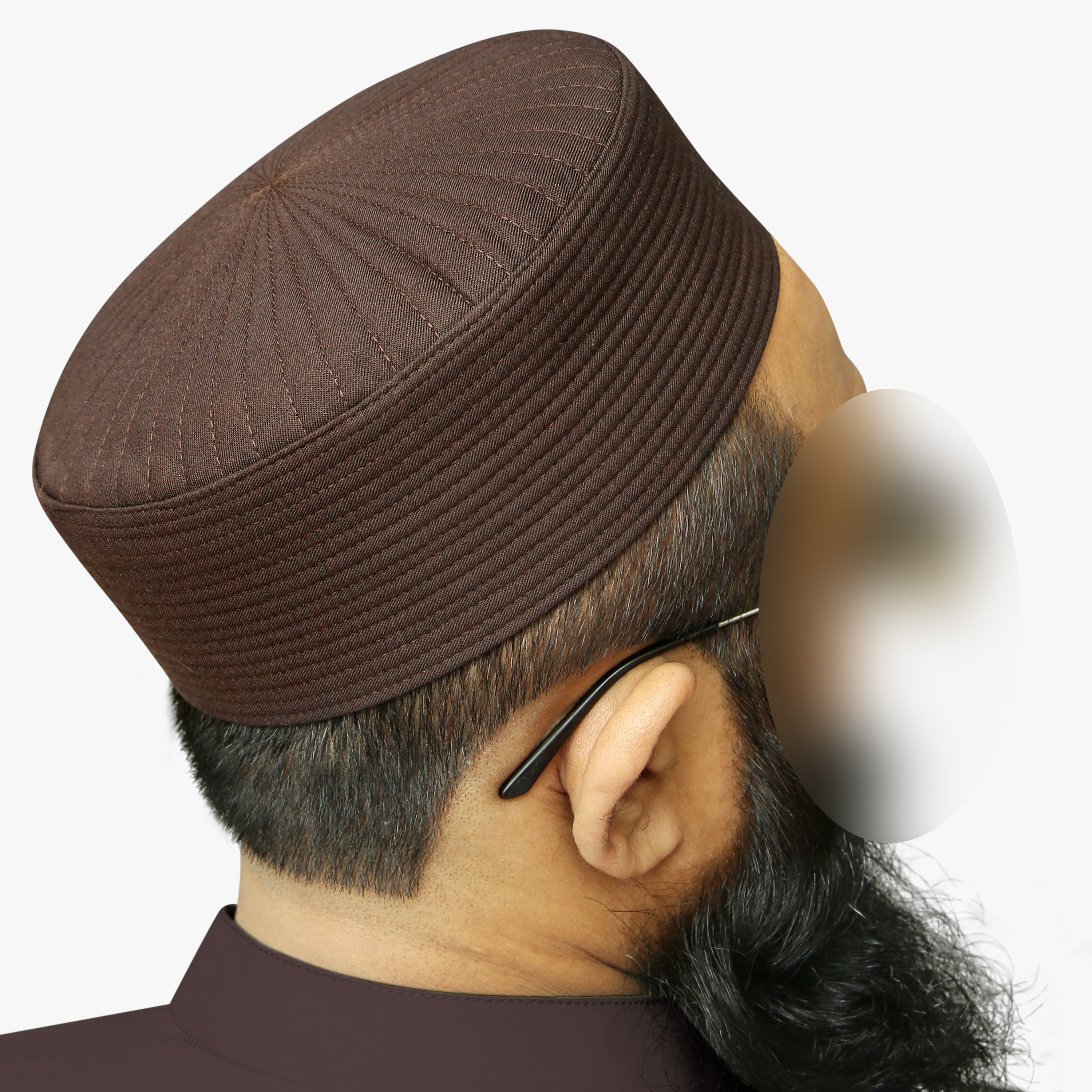 Bin Fiaz Badar Rigid Structured Kufi Hat | Traditional Turkish Style Muslim Prayer Cap for Men