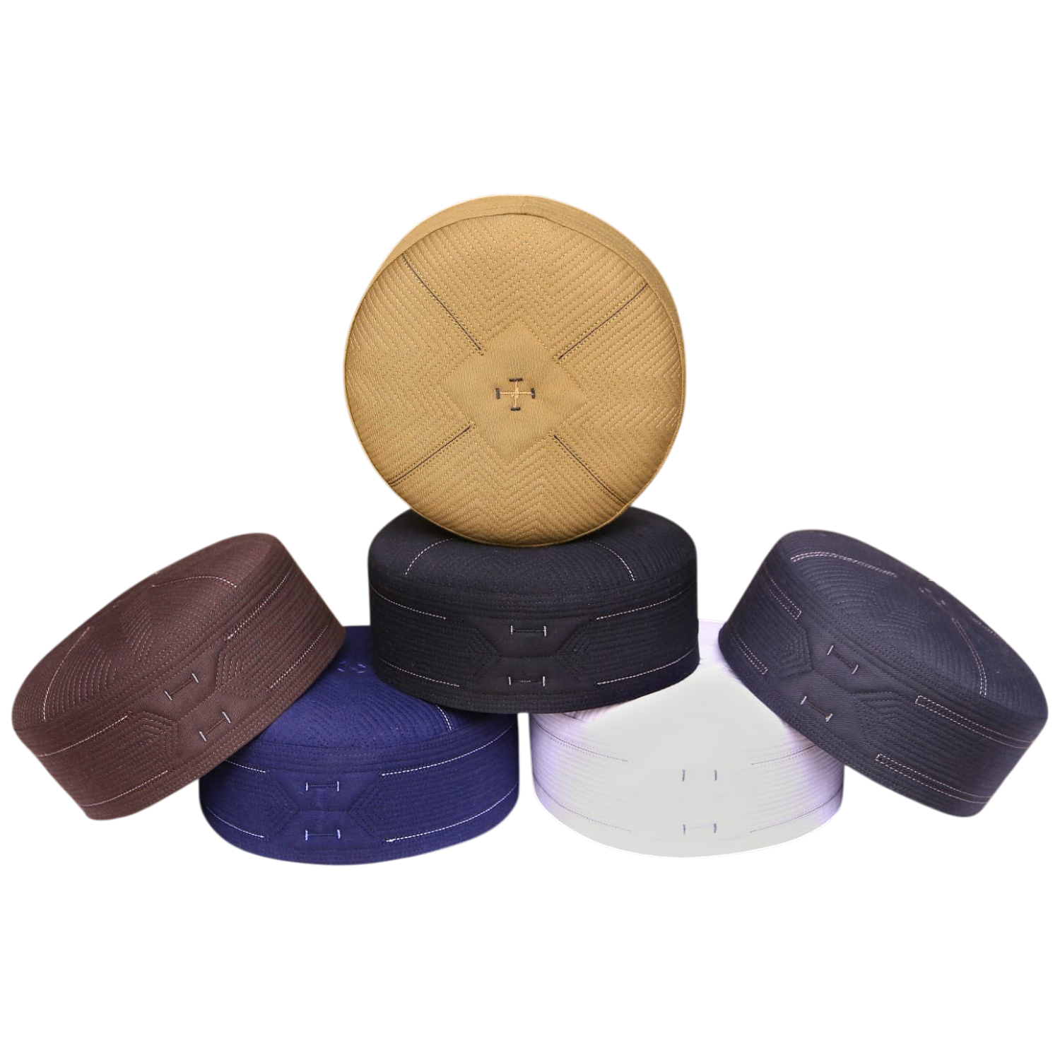 Bin Fiaz Inaam Premium Structured Kufi Hat - Royal Muslim Men’s Prayer Cap
