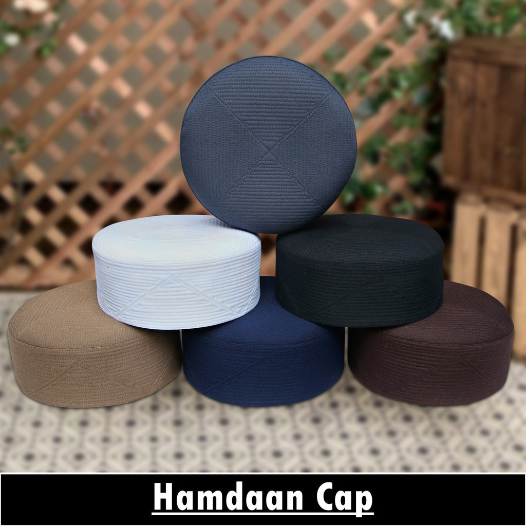 Bin Fiaz Hamdaan Premium Structured Kufi Hat - Royal Muslim Men’s Prayer Cap