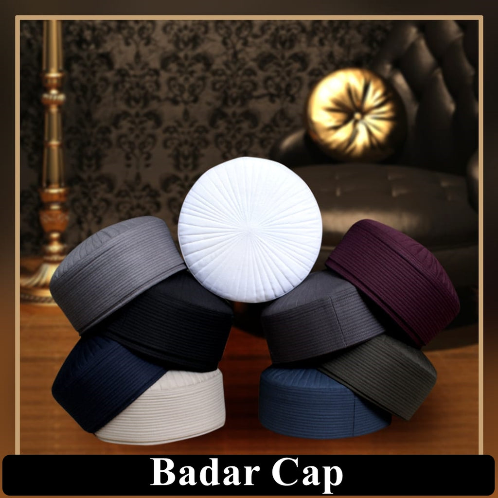 Bin Fiaz Badar Rigid Structured Kufi Hat | Traditional Turkish Style Muslim Prayer Cap for Men