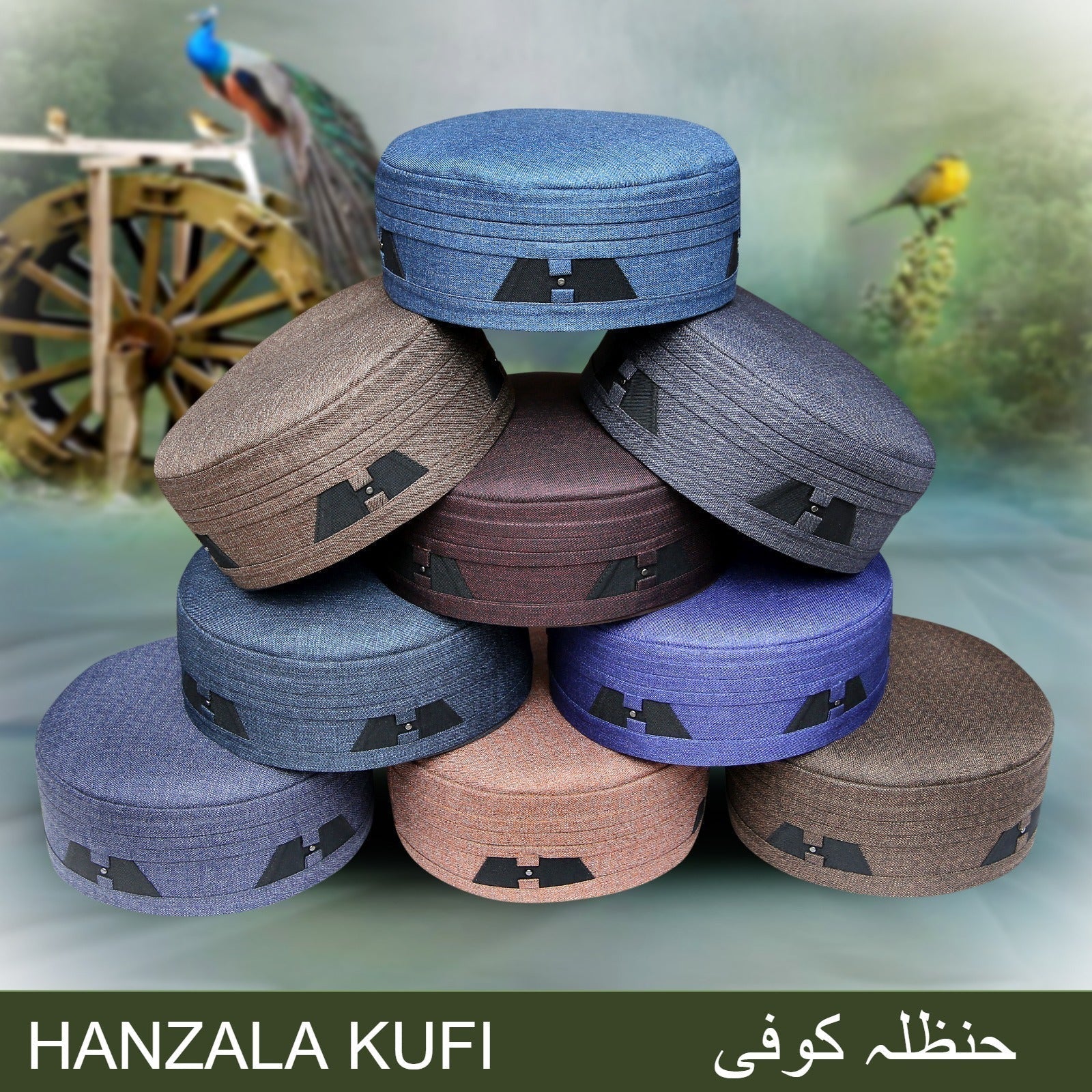 Bin Fiaz Qatada Premium Structured Kufi Hat - Royal Muslim Men’s Prayer Cap