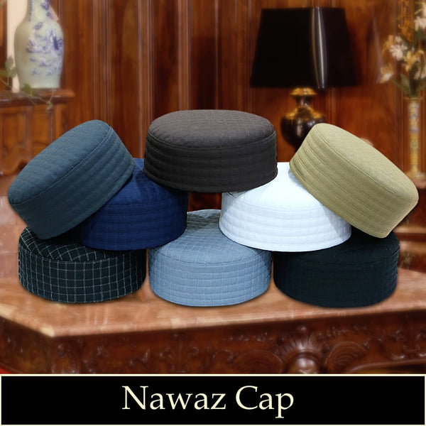 Bin Fiaz Nawaz Premium Structured Kufi Hat - Royal Muslim Men’s Prayer Cap