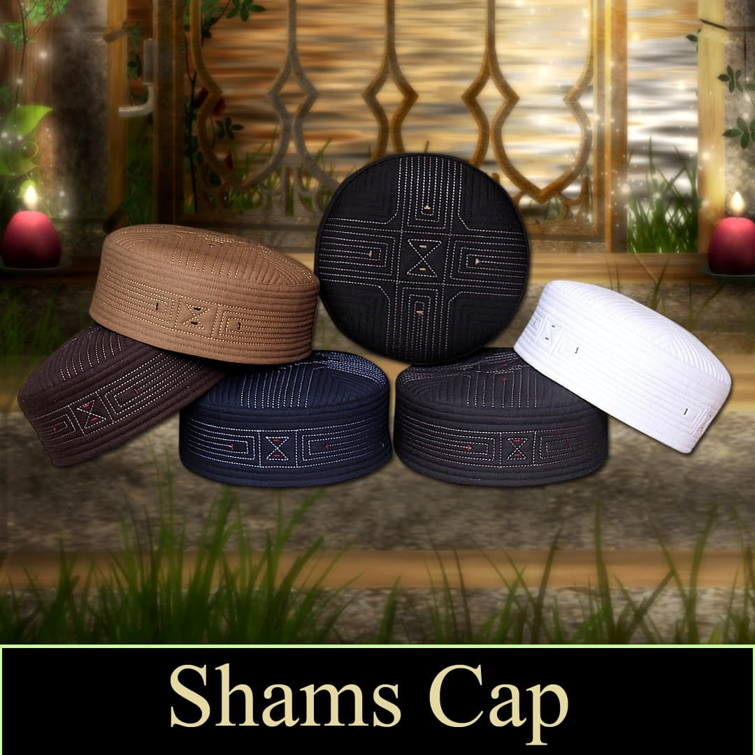 Muslim Shams Premium Structured Kufi Hat - Radiant Comfort & Elegant Prayer Cap for Men