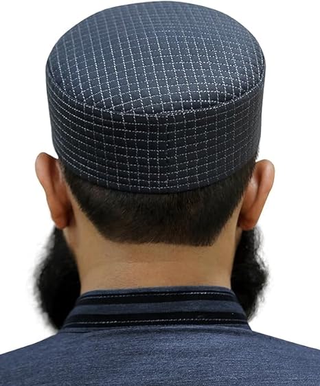 Muslim Tehseen Premium Structured Kufi Hat - Traditional Islamic Prayer Cap for Men