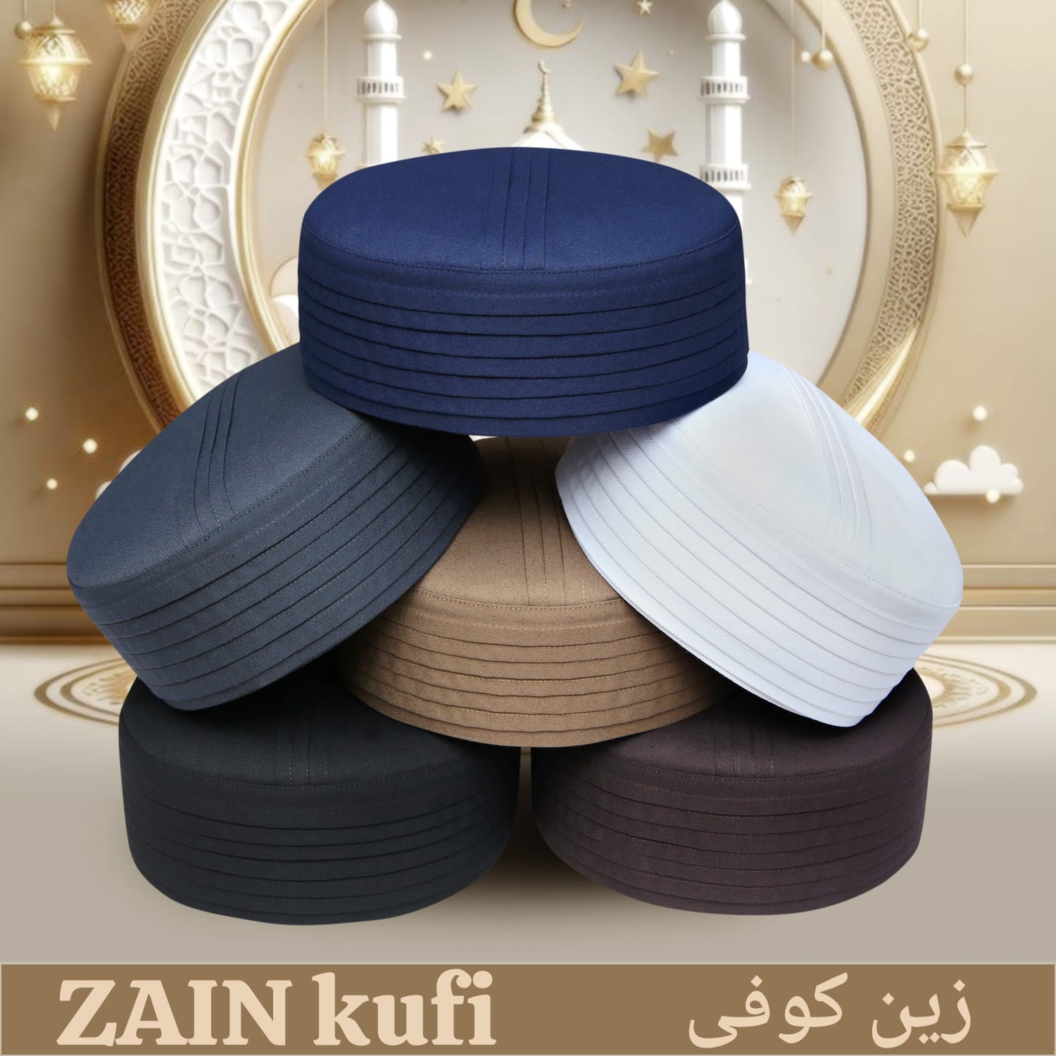 Muslim Zain Prayer Kufi Hat For Mens– Islamic Namaz Cap