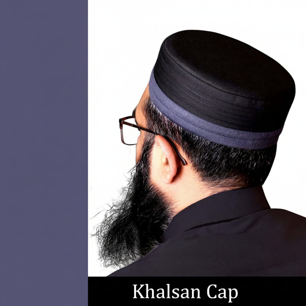 Muslim Khalsan Premium Structured Kufi Hat - Traditional Islamic Prayer Cap for Men