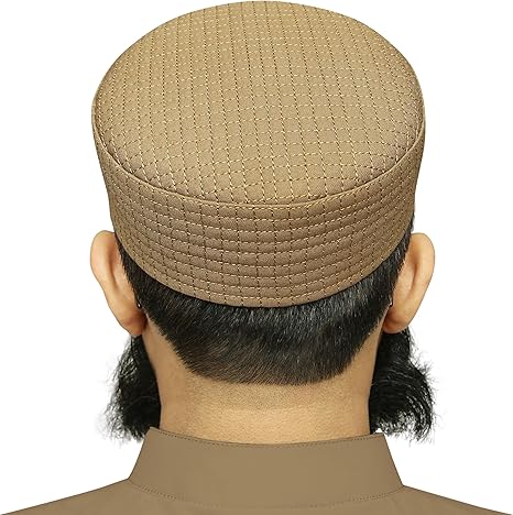 Muslim Tehseen Premium Structured Kufi Hat - Traditional Islamic Prayer Cap for Men