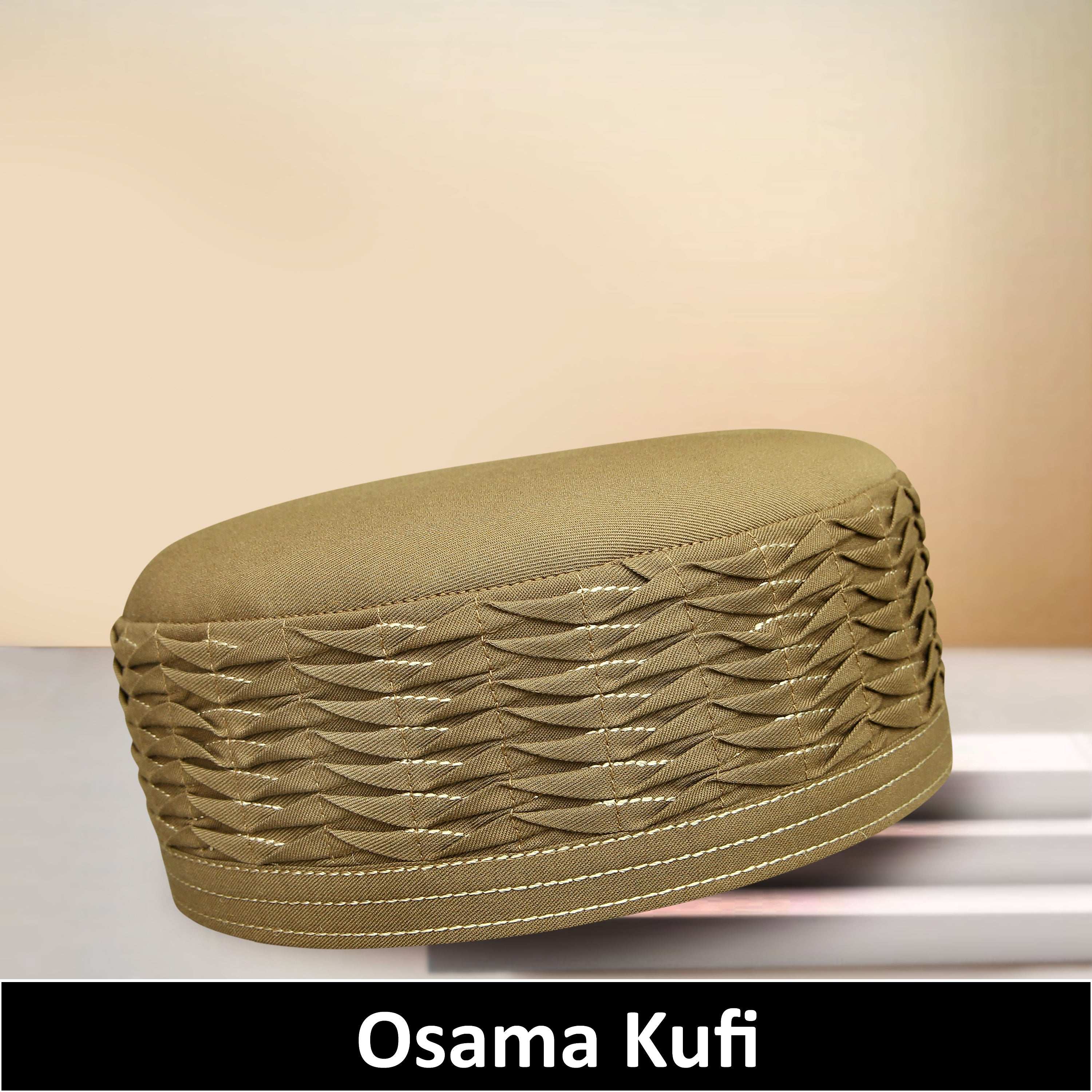 Bin Fiaz Osama Premium Structured Kufi Hat - Islamic Traditional Headwear for Men