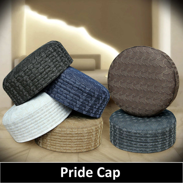 Muslim Pride Premium Embroidered Kufi Hat - Traditional Islamic Prayer Cap for Men