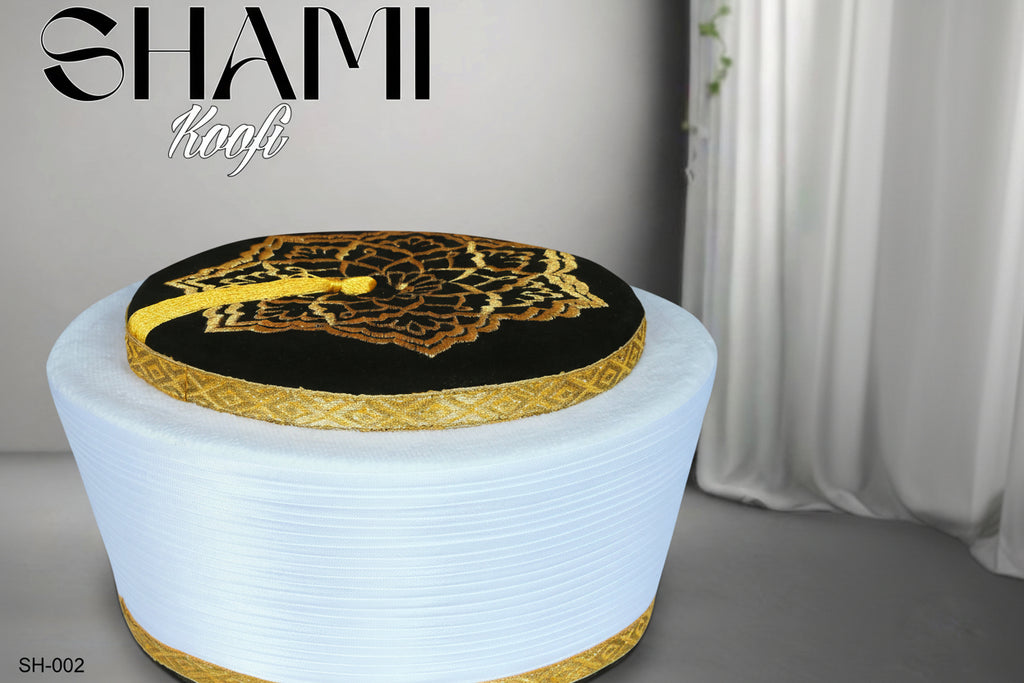 Men’s Premium Shami Cap SH-004 - Traditional Islamic Imamah Style Turkish Kufi Hat for Men