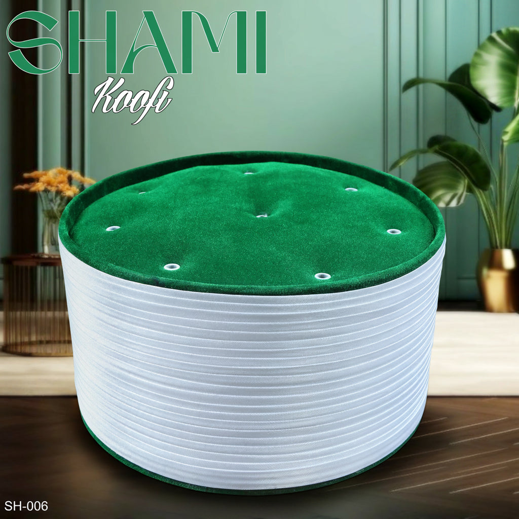 Men’s Premium Shami Cap SH-007 - Traditional Islamic Imamah Style Turkish Kufi Hat for Men