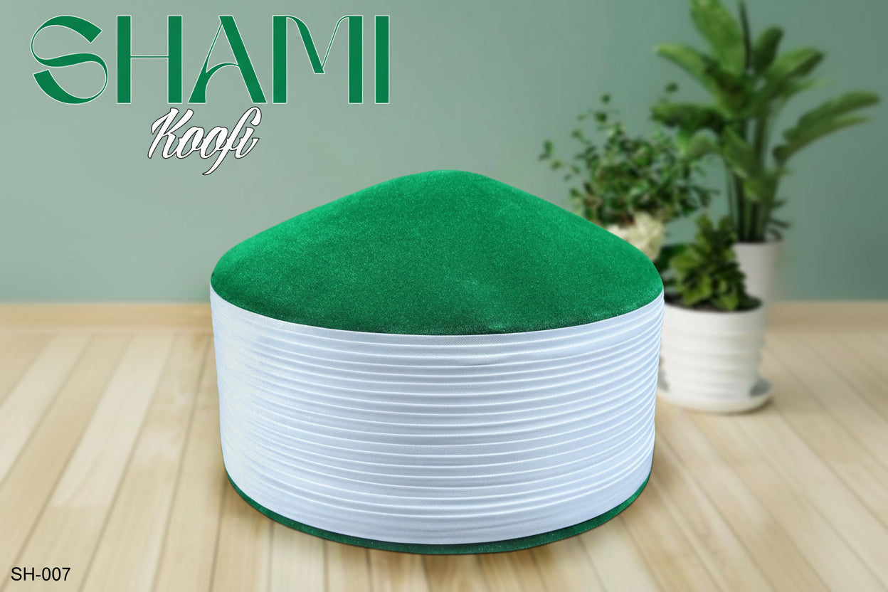 Men’s Premium Shami Cap SH-007 - Traditional Islamic Imamah Style Turkish Kufi Hat for Men