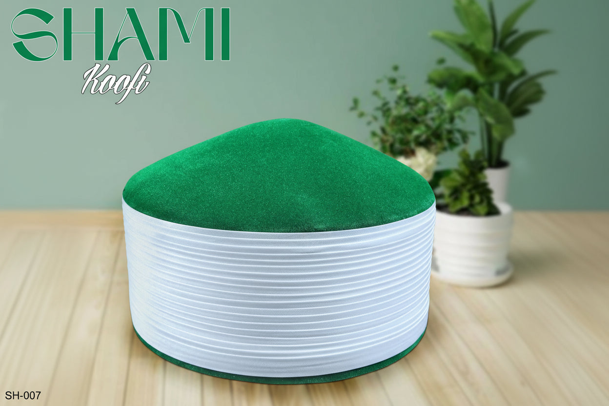 Men’s Premium Shami Cap SH-007 - Traditional Islamic Imamah Style Turkish Kufi Hat for Men