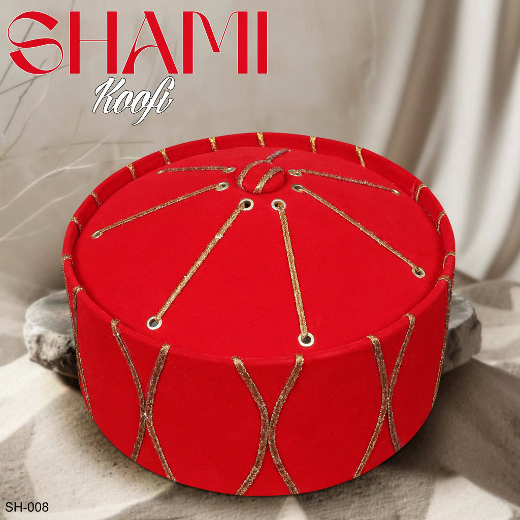Men’s Premium Shami Cap SH-008 - Islamic Traditional Turban Style Turkish Kufi Hat for Men