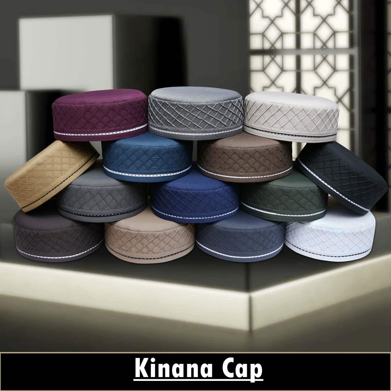 Muslim Kinana Premium Structured Kufi Hat - Premium Quality Islamic Prayer Cap for Men