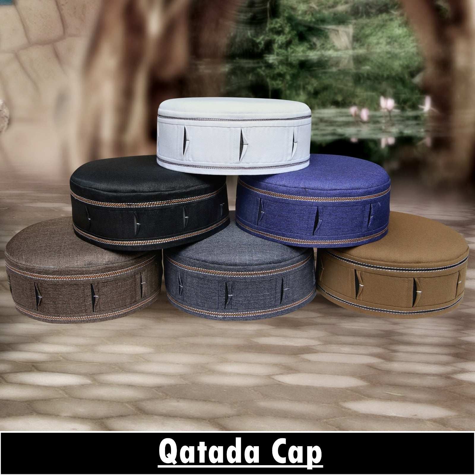 Bin Fiaz Qatada Premium Structured Kufi Hat - Royal Muslim Men’s Prayer Cap