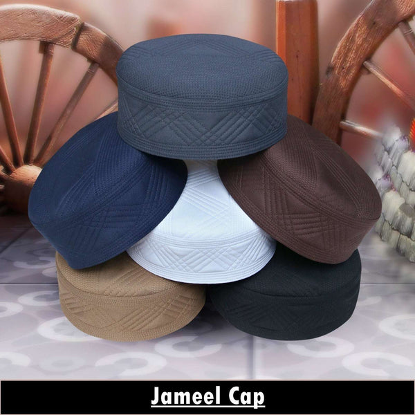 Bin Fiaz Jameel Premium Structured Kufi Hat - Royal Muslim Men’s Prayer Cap