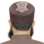 Muslim Mujtaba Nalain Shareef Premium Prayer Kufi Hat - Luxury Embroidered Islamic Cap for Men
