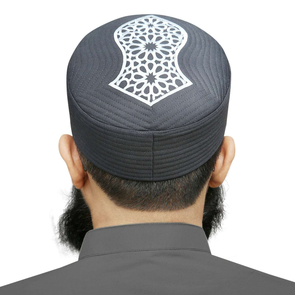 Muslim Mujtaba Nalain Shareef Premium Prayer Kufi Hat - Luxury Embroidered Islamic Cap for Men