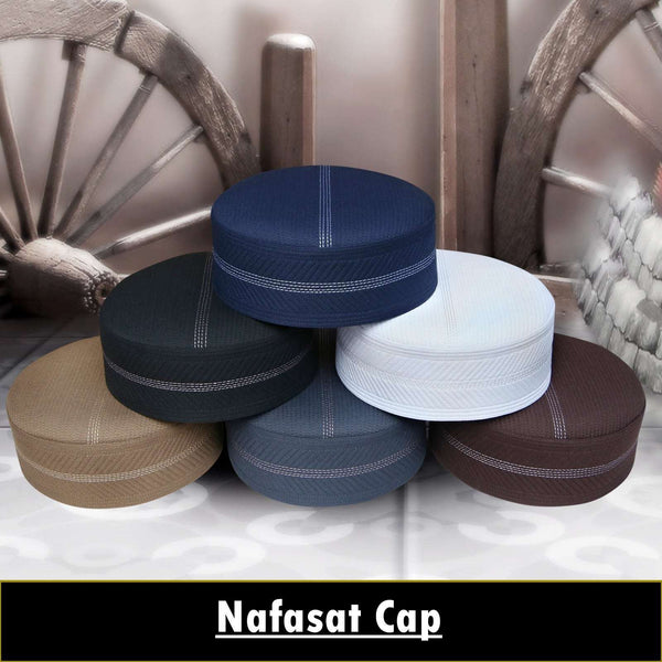 Bin Fiaz Nafasat Premium Structured Kufi Hat - Royal Muslim Men’s Prayer Cap