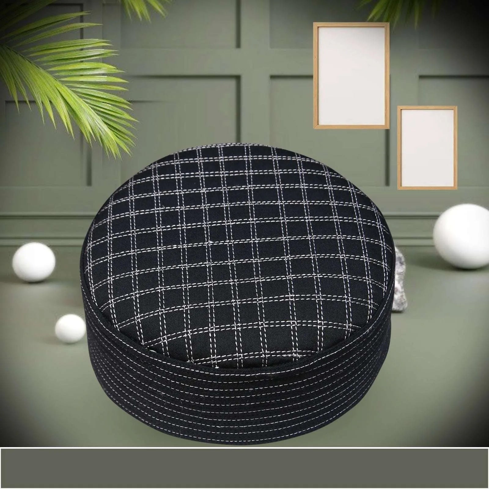 Muslim Shehzada Premium Royal Structured Kufi Hat - Majestic Islamic Prayer Cap for Men