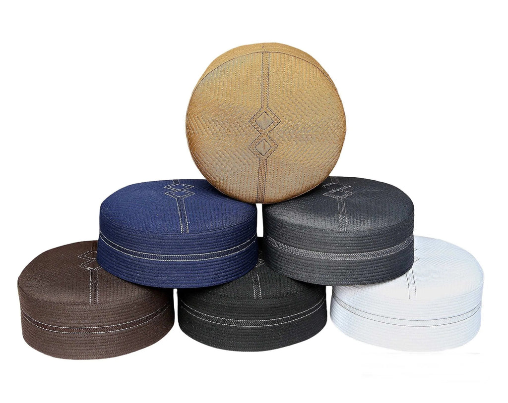 Muslim Shujaat Premium Structured Kufi Hat - Bold Comfort & Elegant Prayer Cap for Men