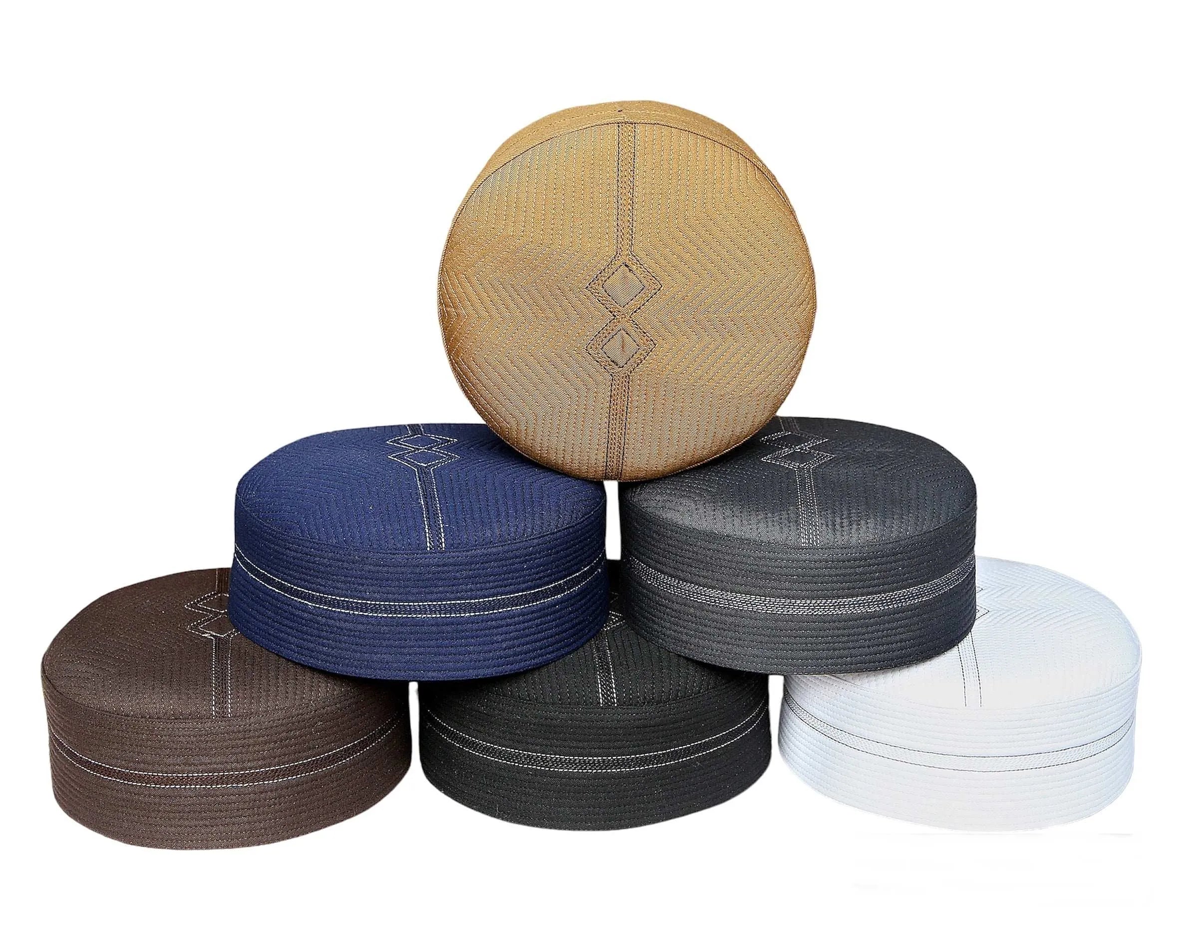 Muslim Shujaat Premium Structured Kufi Hat - Bold Comfort & Elegant Prayer Cap for Men
