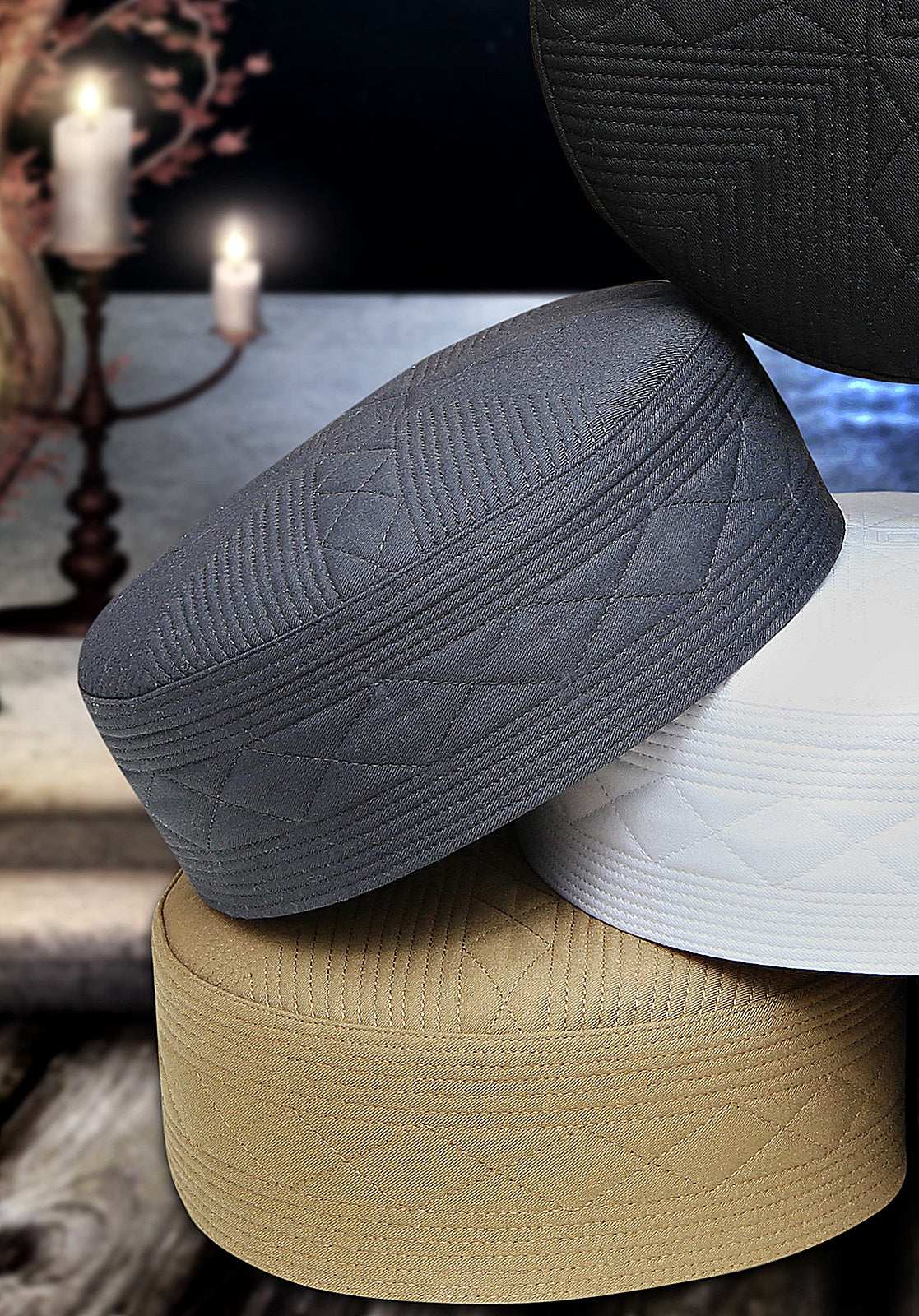 Muslim Shaiq Premium Structured Kufi Hat - Devoted Comfort & Elegant Prayer Cap for Men