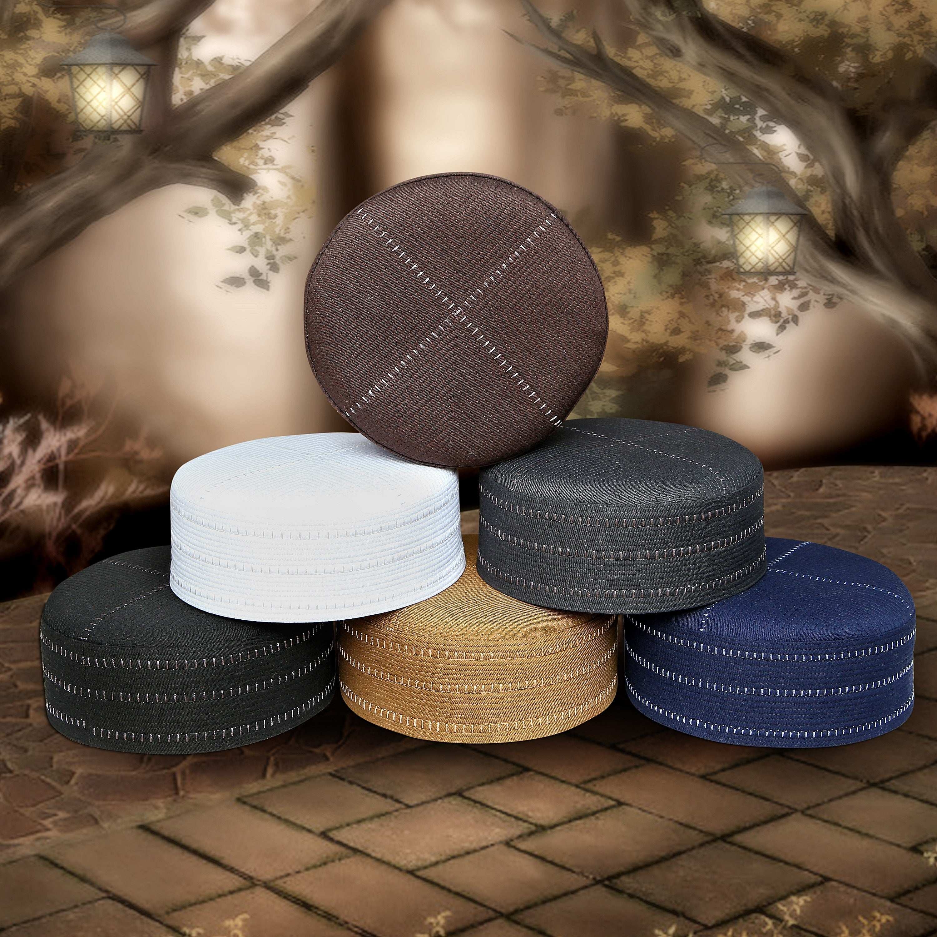 Muslim Wasif Premium Structured Kufi Hat - Devotional Comfort & Elegant Islamic Prayer Cap for Men