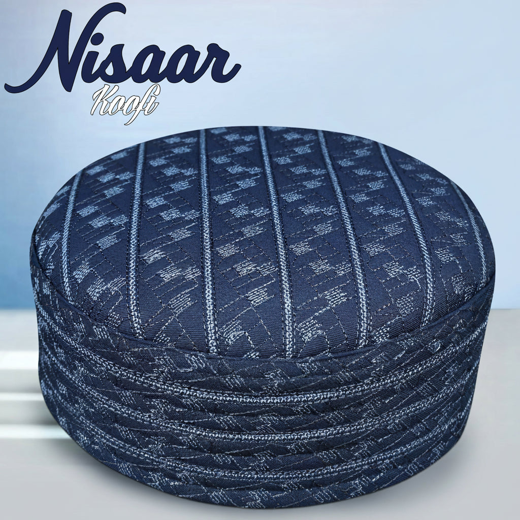 Bin Fiaz Nisaar Premium Embroidered Kufi Hat - Stylish Islamic Prayer Cap for Men
