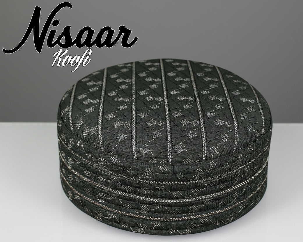 Bin Fiaz Nisaar Premium Embroidered Kufi Hat - Stylish Islamic Prayer Cap for Men