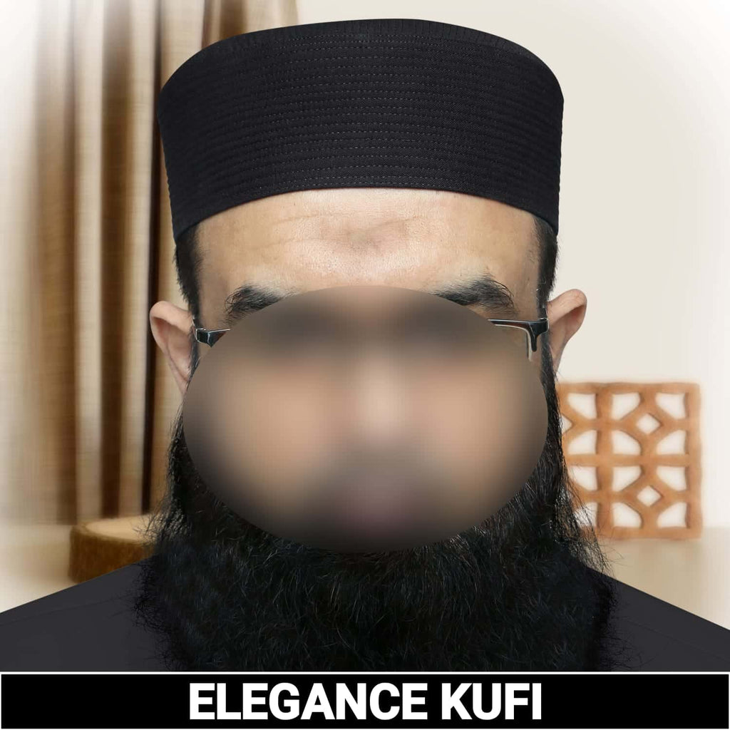 Muslim Nalain Pak Premium Structured Kufi Hat - Traditional Islamic Headwear for Men