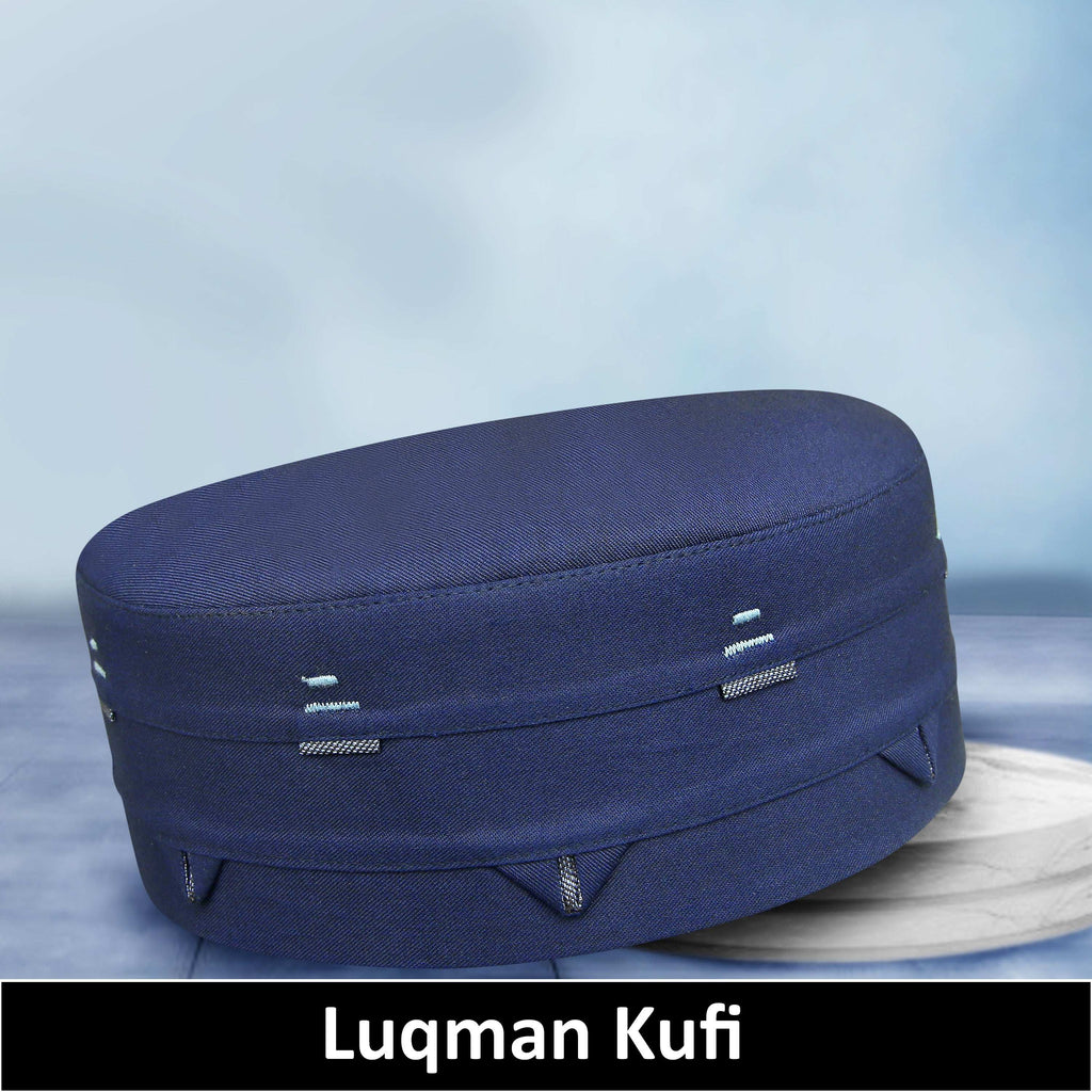 Muslim Modest Premium Structured Kufi Hat - Elegant Masjid Prayer Cap for Men