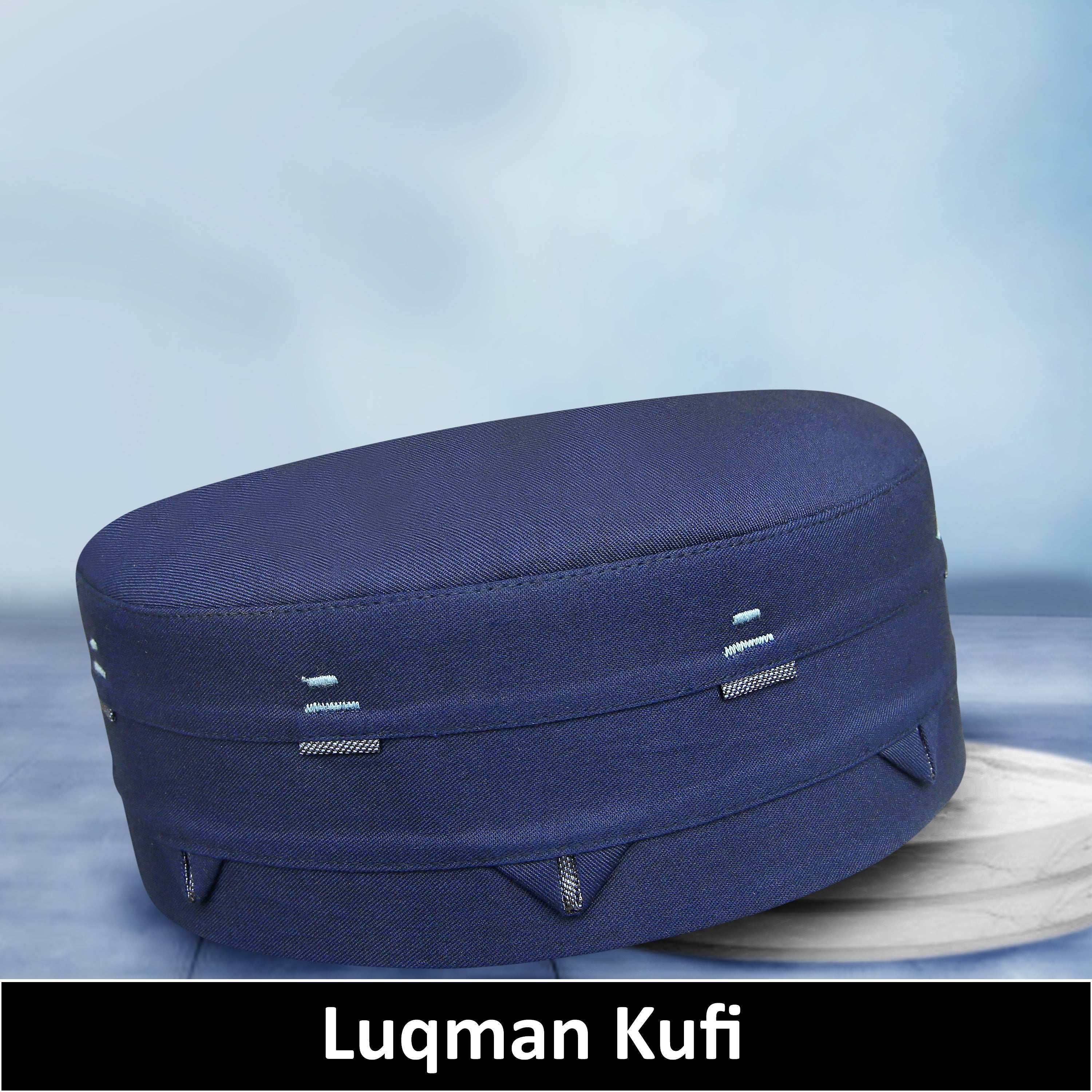 Muslim Modest Premium Structured Kufi Hat - Elegant Masjid Prayer Cap for Men