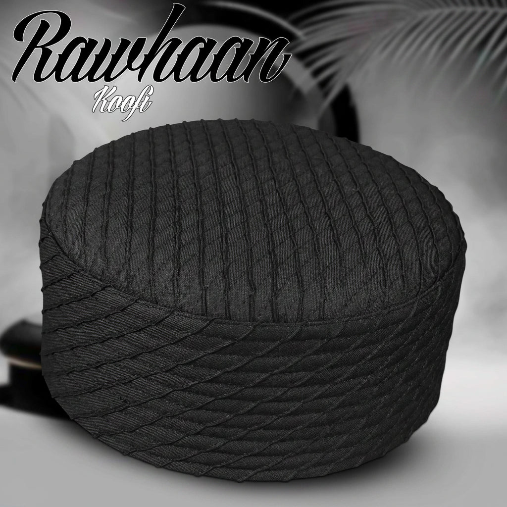 Rawhaan Premium Classic Kufi Hat - Elegant New Style Handcrafted Prayer Cap for Men