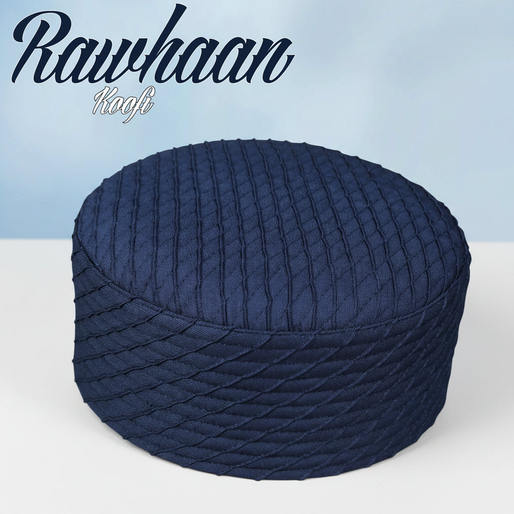 Rawhaan Premium Classic Kufi Hat - Elegant New Style Handcrafted Prayer Cap for Men