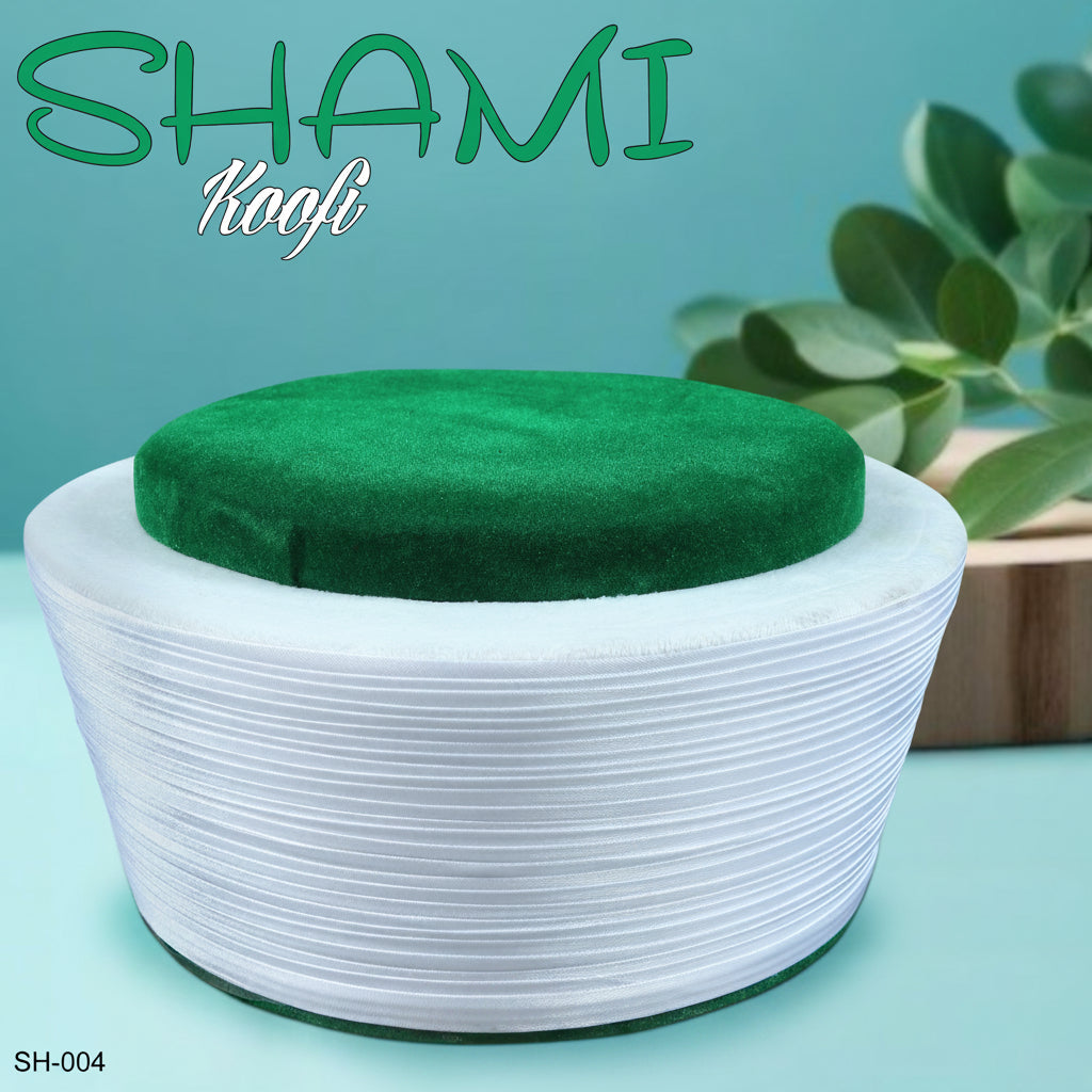 Men’s Premium Shami Cap SH-004 - Traditional Islamic Imamah Style Turkish Kufi Hat for Men