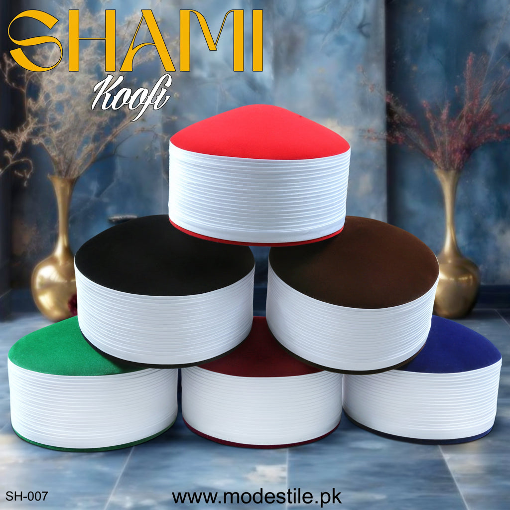 Men’s Premium Shami Cap SH-007 - Traditional Islamic Imamah Style Turkish Kufi Hat for Men