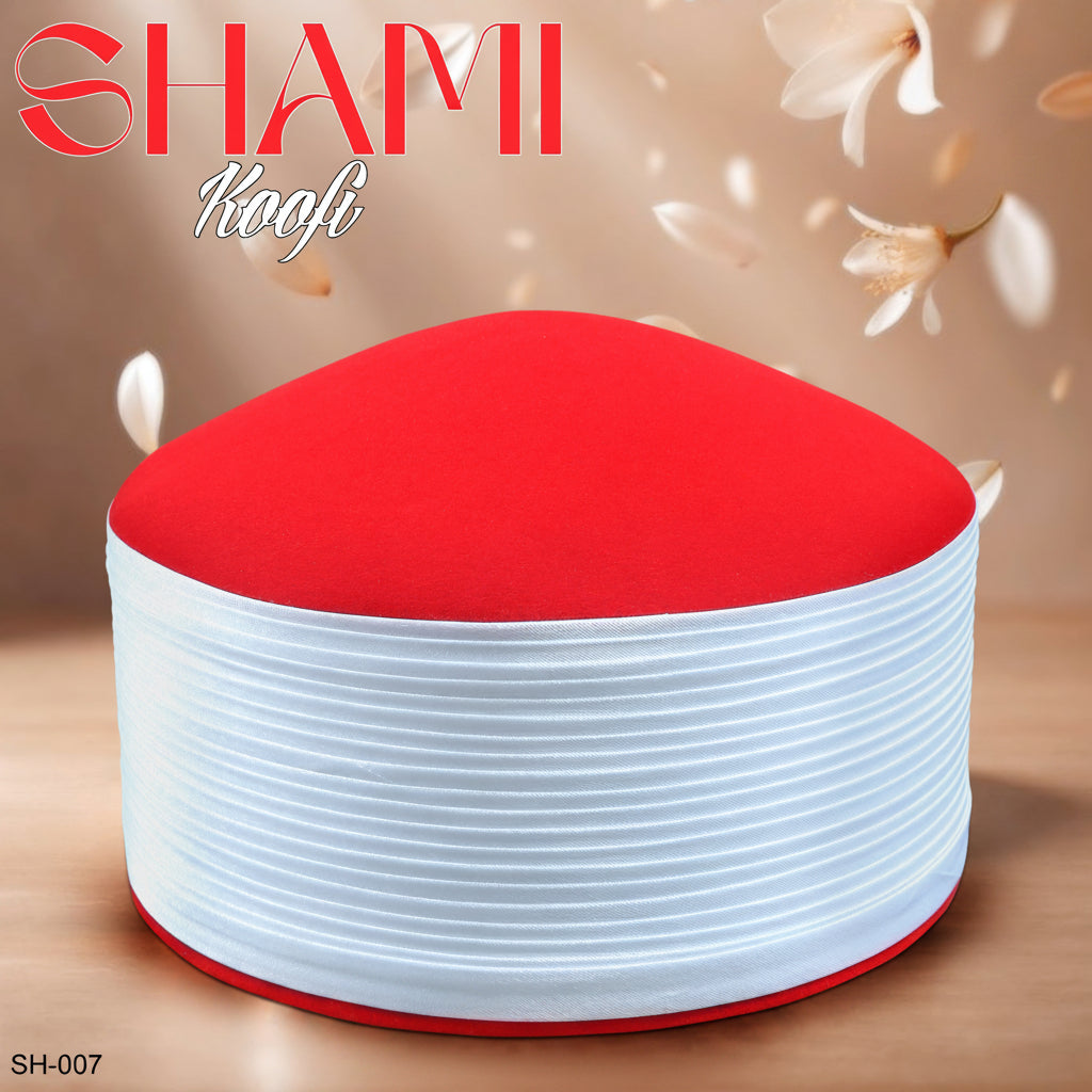 Men’s Premium Shami Cap SH-007 - Traditional Islamic Imamah Style Turkish Kufi Hat for Men