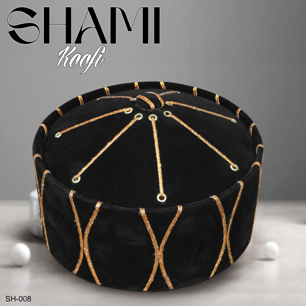 Men’s Premium Shami Cap SH-008 - Islamic Traditional Turban Style Turkish Kufi Hat for Men