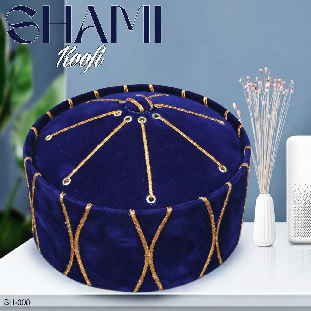 Men’s Premium Shami Cap SH-008 - Islamic Traditional Turban Style Turkish Kufi Hat for Men