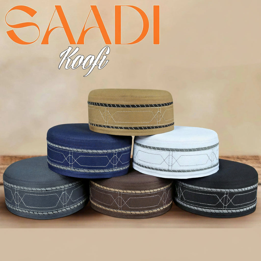 Muslim Saadi Premium Prayer Kufi Hat for Men -  & Traditional Namaz Topi