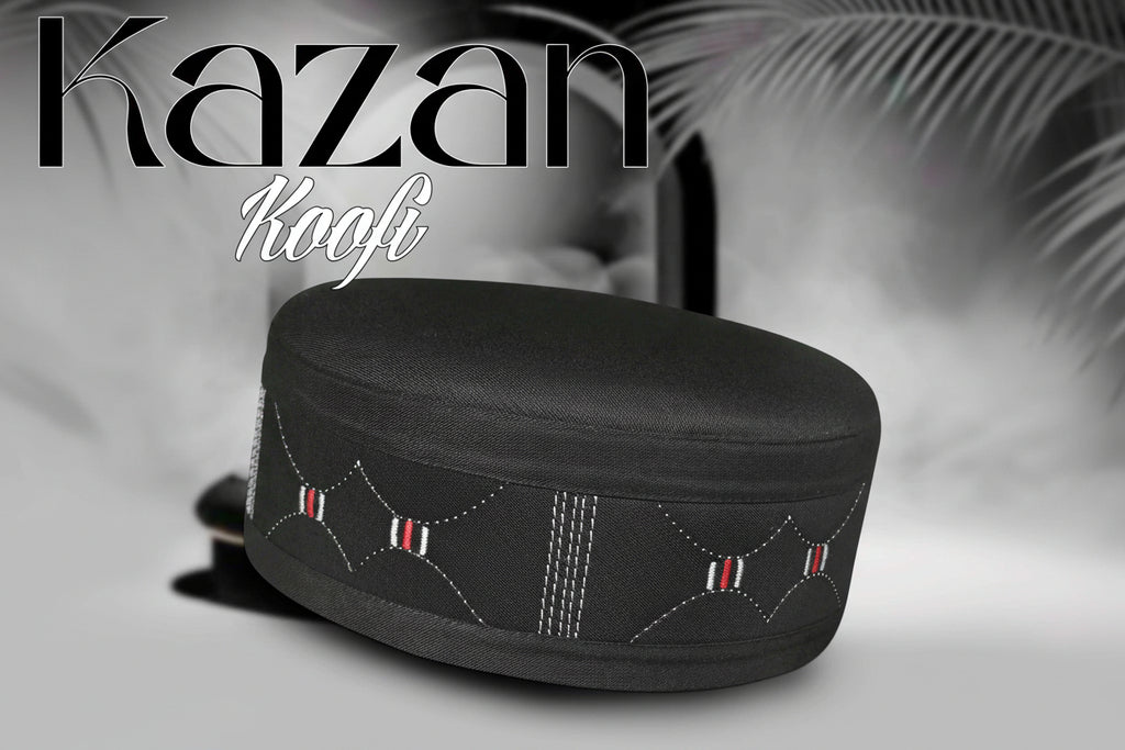 Muslim Kazan Premium Structured Kufi Hat - Traditional Islamic Prayer Cap for Men