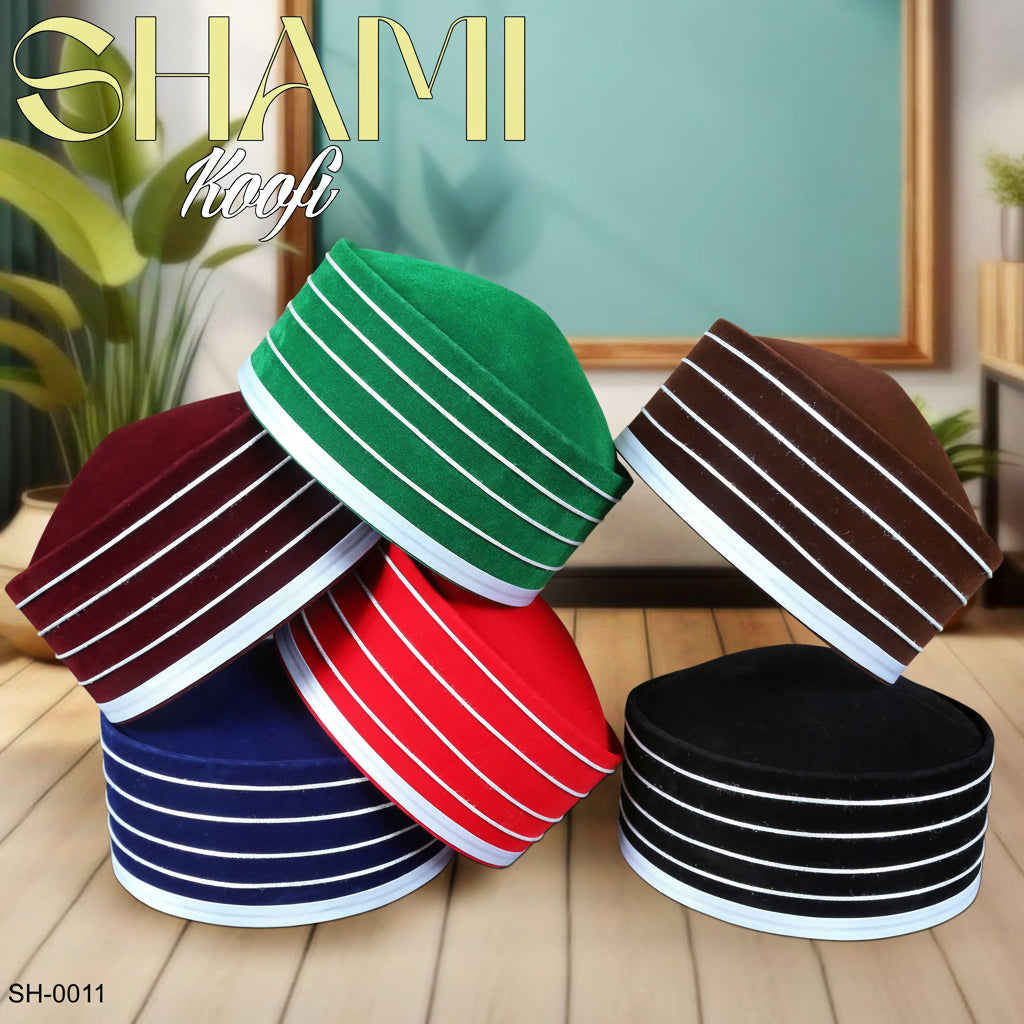 Men’s Premium Shami Cap SH-0011 - Traditional Islamic Imamah Style Turkish Kufi Hat for Men